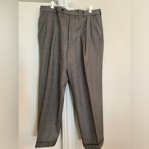Jos. A. Bank Men’s gray plaid wool suit pants 39R cuffed